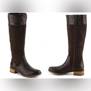 Timberland Bethel Heights Womens 7.5 Tall Brown Leather / Suede Riding Boots